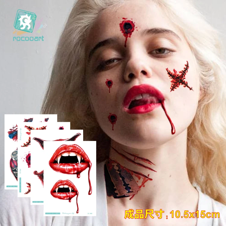 Rocooart SC-833-836 New 2017 Sexy Body Art Temporary Tattoo Stickers Fake Flash Colorful Halloween Scar Blood Women Taty
Rocooart SC-833-836 New 2017 Sexy Body Art Temporary Tattoo Stickers Fake Flash Colorful Halloween Scar Blood Women Taty