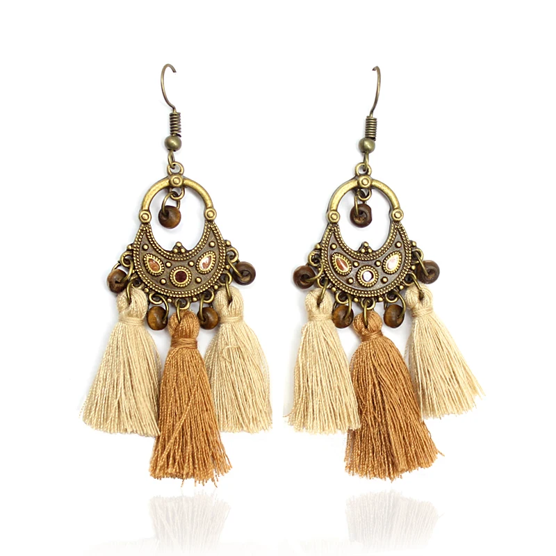 Bohemian Brown Crescent Moon National Totems Small Wooden Bead Crystal Inlaid Long Tassels Rope Earrings Women Jewelry Gifts
Bohemian Brown Crescent Moon National Totems Small Wooden Bead Crystal Inlaid Long Tassels Rope Earrings Women Jewelry Gifts