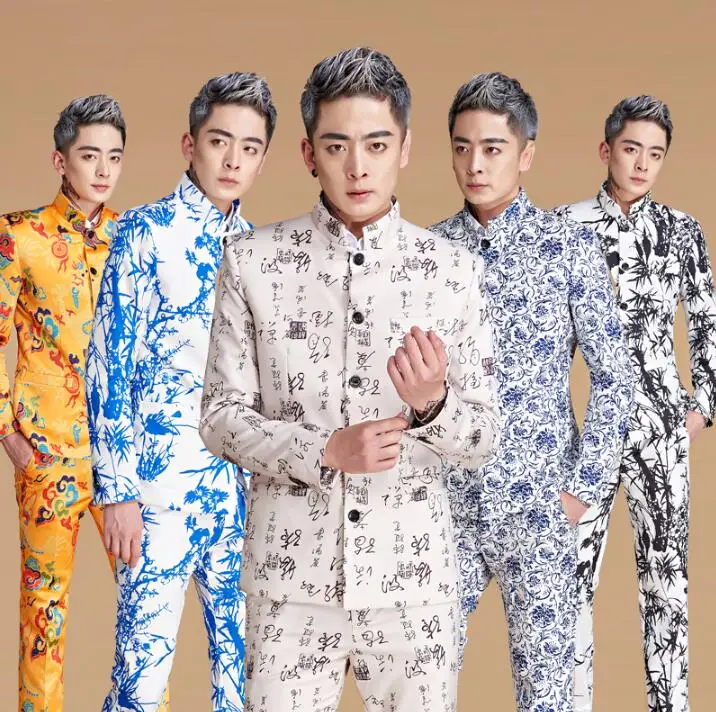 Singer star style dance stage clothing for men suit set with pants hinese tunic suit mens wedding suits costume formal dress
Singer star style dance stage clothing for men suit set with pants hinese tunic suit mens wedding suits costume formal dress