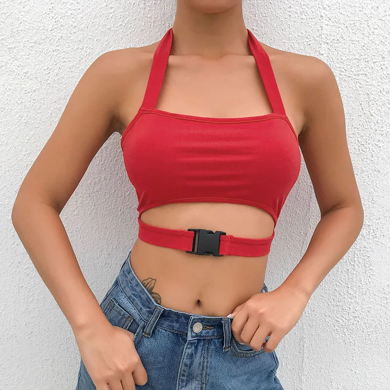 Waatfaak Hollow Out Halter Neck Crop Top Women Button Backless Neon Summer Camis Bralette Sleeveless Bodycon Tank Top Woman 2019
Waatfaak Hollow Out Halter Neck Crop Top Women Button Backless Neon Summer Camis Bralette Sleeveless Bodycon Tank Top Woman 2019
