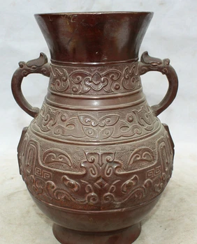 USPS to USA S2109 11" Chinese Dynasty palace Bronze Beast handle Pot Jar Crock flower Bottle Vase
USPS to USA S2109 11" Chinese Dynasty palace Bronze Beast handle Pot Jar Crock flower Bottle Vase