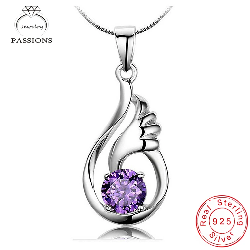 Newest Fashion Romantic Angel Wings Necklaces & Pendants 925 Sterling Silver Purple Cubic Zirconia Necklace For Women Jewelry
Newest Fashion Romantic Angel Wings Necklaces & Pendants 925 Sterling Silver Purple Cubic Zirconia Necklace For Women Jewelry