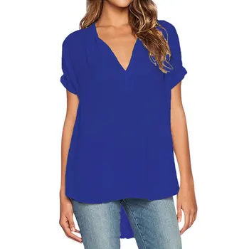 Summer Ladies Zipper V-Neck Casual Loose Chiffon Shirt Women Short Sleeve Style Blouses Tops Womens Plus Size Solid Blouse
Summer Ladies Zipper V-Neck Casual Loose Chiffon Shirt Women Short Sleeve Style Blouses Tops Womens Plus Size Solid Blouse
