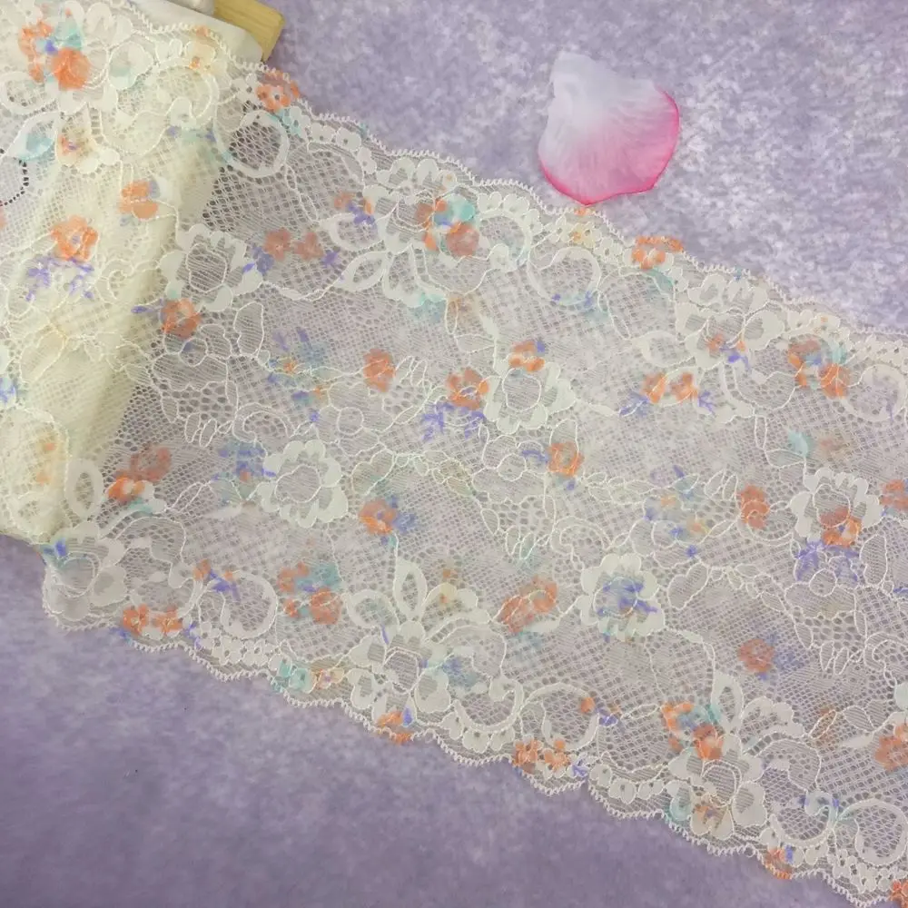 #46 Floral Print Lace 18.5CM Wide 2 yards/lot Stretch Lace Trim Elastic Lace Ribbon Trimming Home Decorative Crafts DIY
#46 Floral Print Lace 18.5CM Wide 2 yards/lot Stretch Lace Trim Elastic Lace Ribbon Trimming Home Decorative Crafts DIY