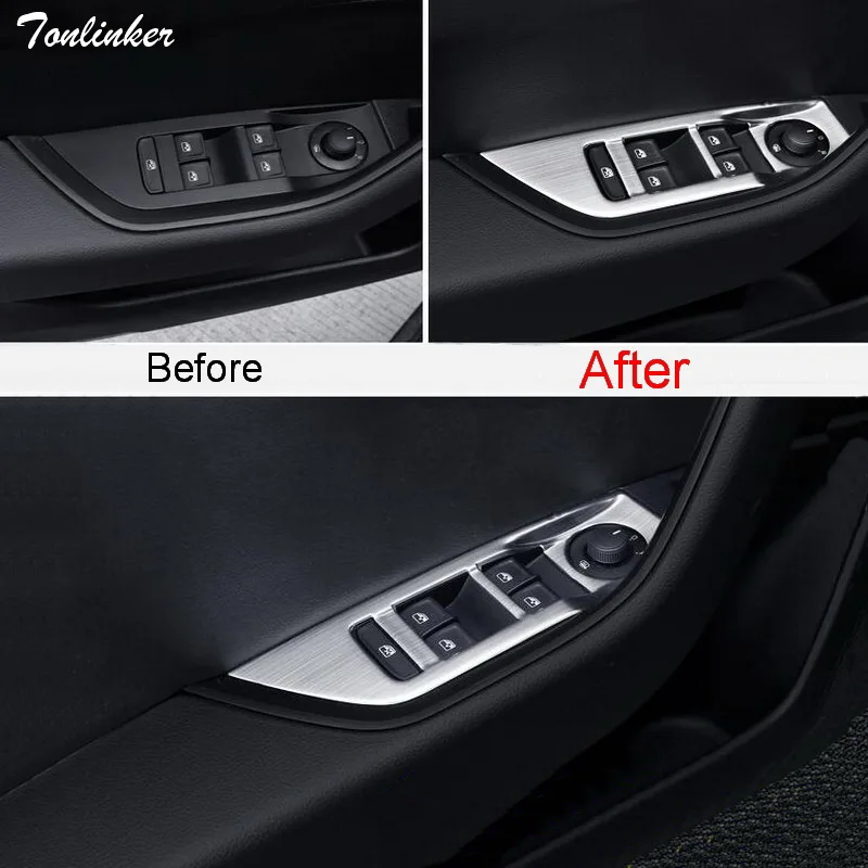 Tonlinker 4 Pcs Car Styling stainless steel door windows lift button Cover Case Stickers For VW SKODA SUPERB 2016-17 Accessories
Tonlinker 4 Pcs Car Styling stainless steel door windows lift button Cover Case Stickers For VW SKODA SUPERB 2016-17 Accessories