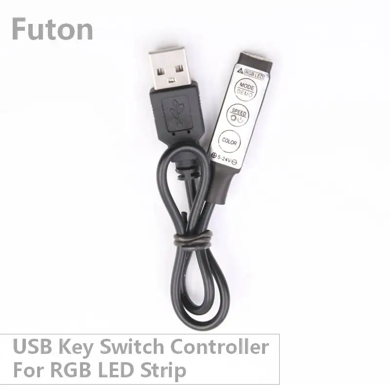DC 5~24V USB Operated RGB LED Strip Key Switch Controller USB Converter for SMD5050/2835 LED Light
DC 5~24V USB Operated RGB LED Strip Key Switch Controller USB Converter for SMD5050/2835 LED Light