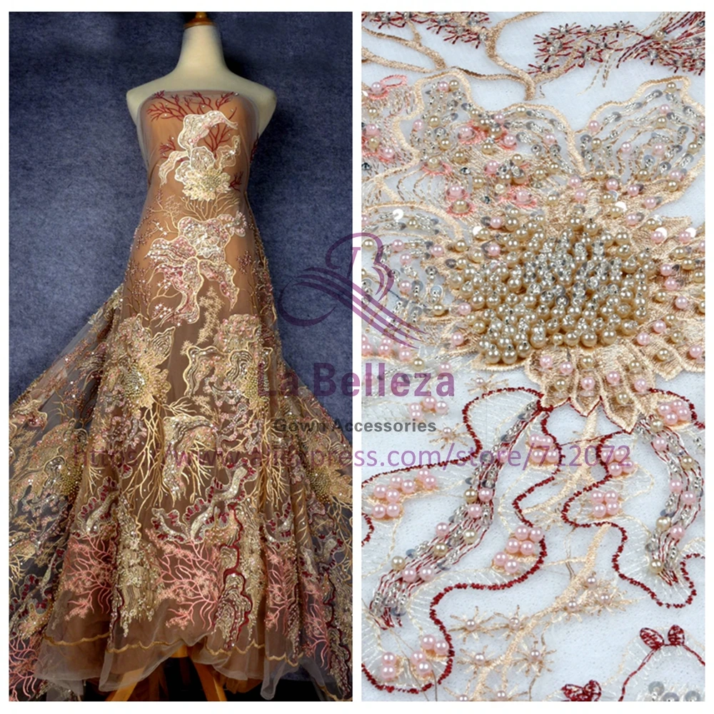 La Belleza 2018 New mixed colours heavy beading on white net wedding dress/fashion show/evening dress lace fabric BSN1801WT
La Belleza 2018 New mixed colours heavy beading on white net wedding dress/fashion show/evening dress lace fabric BSN1801WT
