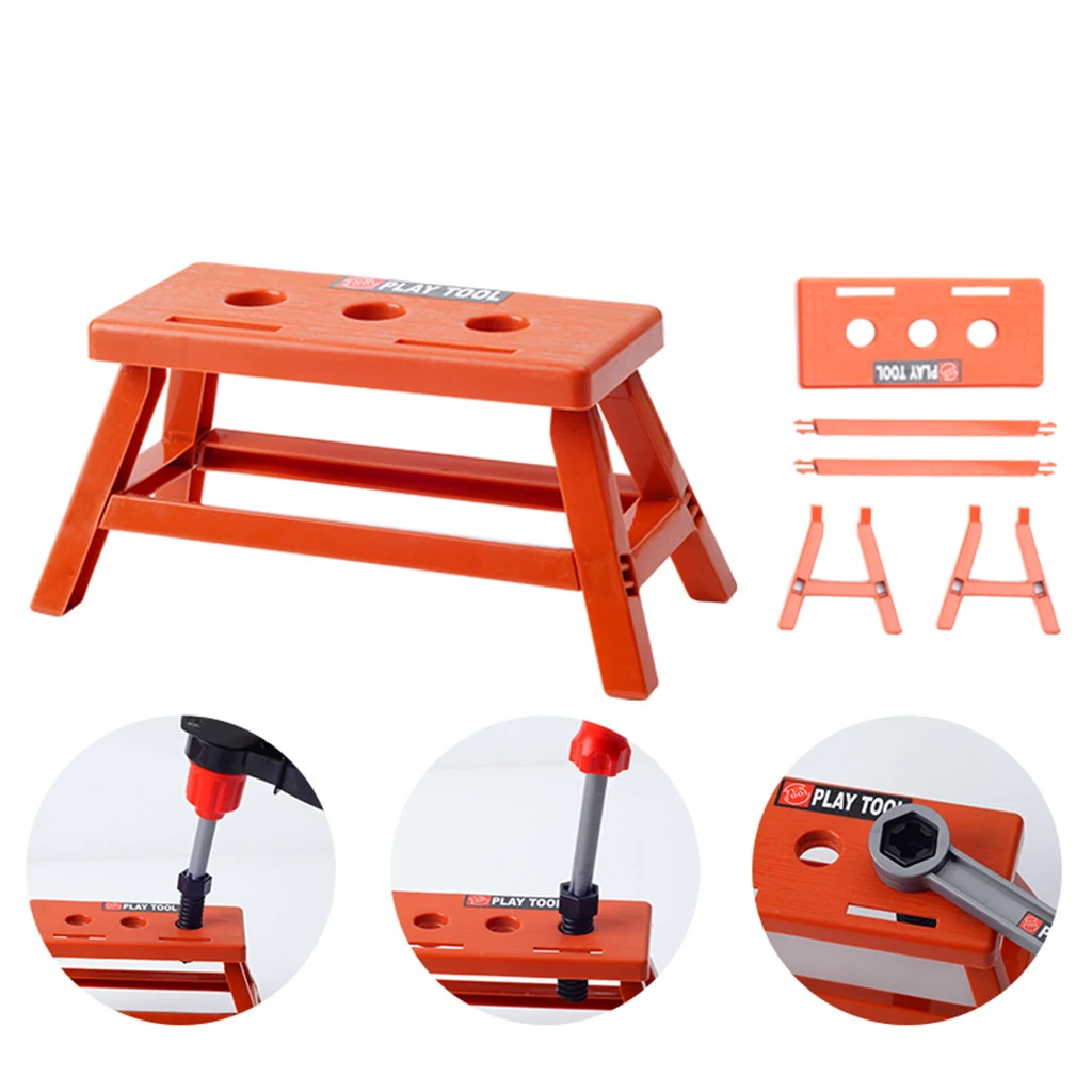 32 Pieces of Plastic Repair Tool Set, with Electric Drill, Safety Helmet, Hammer and Toolbox, Pretend Play Toy for Kids