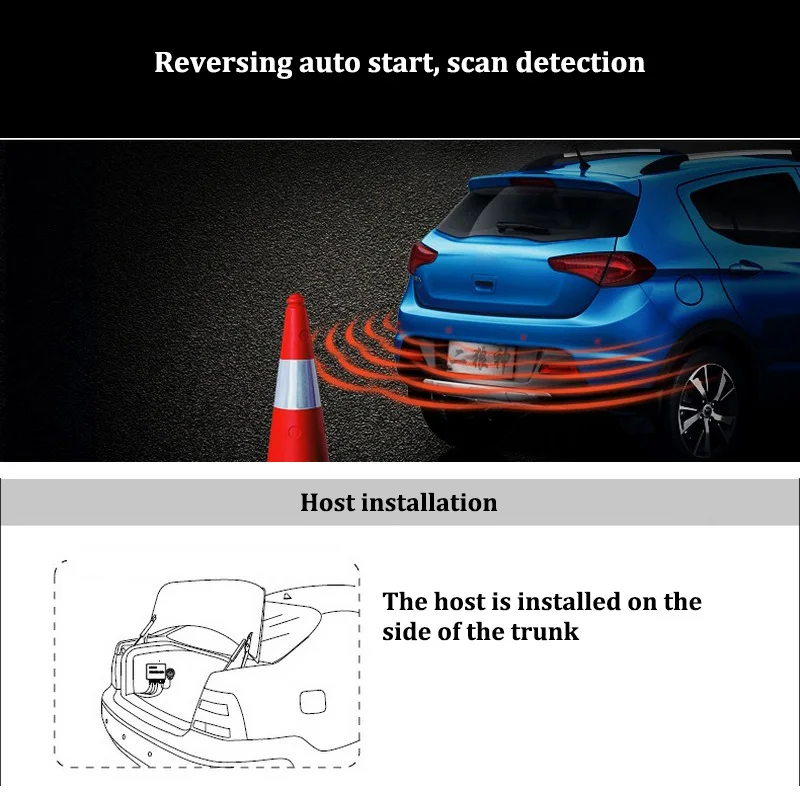 Car Auto LCD Parking Sensor Reverse Backup Car Parking Radar Detector With 4 Sensors Parking Assist Voice Parking Sensor System (13)