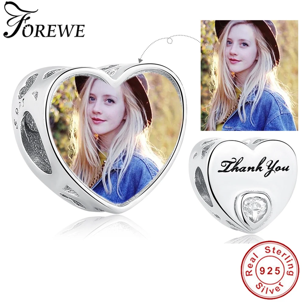 FOREWE Personal Photo Custom 925 Sterling Silver Charm Love Heart Thank you Beads fit Pandora Bracelet DIY Picture Beads
FOREWE Personal Photo Custom 925 Sterling Silver Charm Love Heart Thank you Beads fit Pandora Bracelet DIY Picture Beads