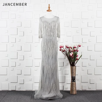 JANCEMBER Dubai Design Golden and Silver Long Sleeves Evening Dresses 2019 Beading Tassel Sexy Back Illusion Evening Gowns
JANCEMBER Dubai Design Golden and Silver Long Sleeves Evening Dresses 2019 Beading Tassel Sexy Back Illusion Evening Gowns