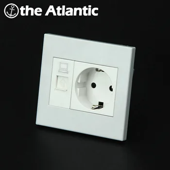 Atlantic 16A EU Socket with Internet RJ45 socket White PC Panel EU DE RU UA European German Standard Socket Outlet 92mm*86mm
Atlantic 16A EU Socket with Internet RJ45 socket White PC Panel EU DE RU UA European German Standard Socket Outlet 92mm*86mm
