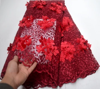 Newest Red Color African Lace Fabric Applique French 3D Tulle Lace Fabric 2019 High Quality Lace Material Nigeria Lace Fabric
Newest Red Color African Lace Fabric Applique French 3D Tulle Lace Fabric 2019 High Quality Lace Material Nigeria Lace Fabric