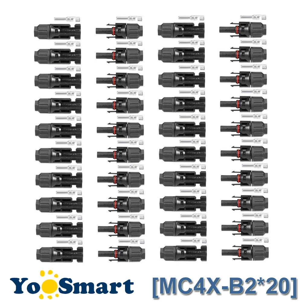 20 Pairs Male and Female MC4 Solar Panel Connector Used for Solar Cable Suitable Cable Cross Sections 2.5mm2~6.0mm2 MC4X-B2 IP67
20 Pairs Male and Female MC4 Solar Panel Connector Used for Solar Cable Suitable Cable Cross Sections 2.5mm2~6.0mm2 MC4X-B2 IP67