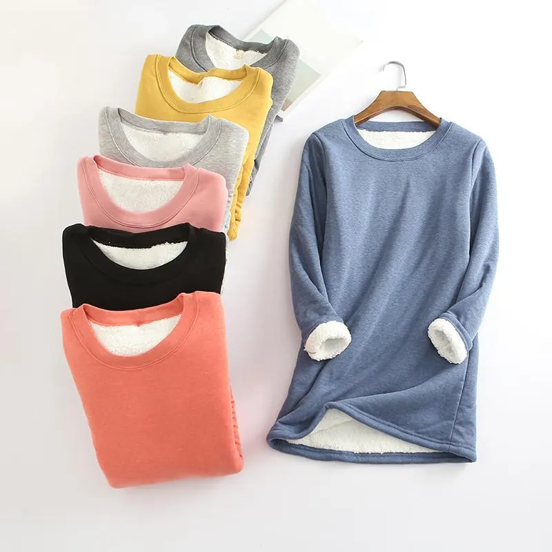 Mferlier Fleece Thicken Women T-shirt Simple O Neck Long Sleeve Warm Underwear Mori Girl Pink Yellow Gray Winter Basic Tee
Mferlier Fleece Thicken Women T-shirt Simple O Neck Long Sleeve Warm Underwear Mori Girl Pink Yellow Gray Winter Basic Tee