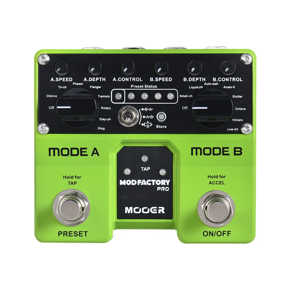 MOOER MODFACTORY Pro Dual Modules Modulation Guitar Effect Pedal 16 Modulation Effects Tap Tempo Function with Dual Footswitches
MOOER MODFACTORY Pro Dual Modules Modulation Guitar Effect Pedal 16 Modulation Effects Tap Tempo Function with Dual Footswitches