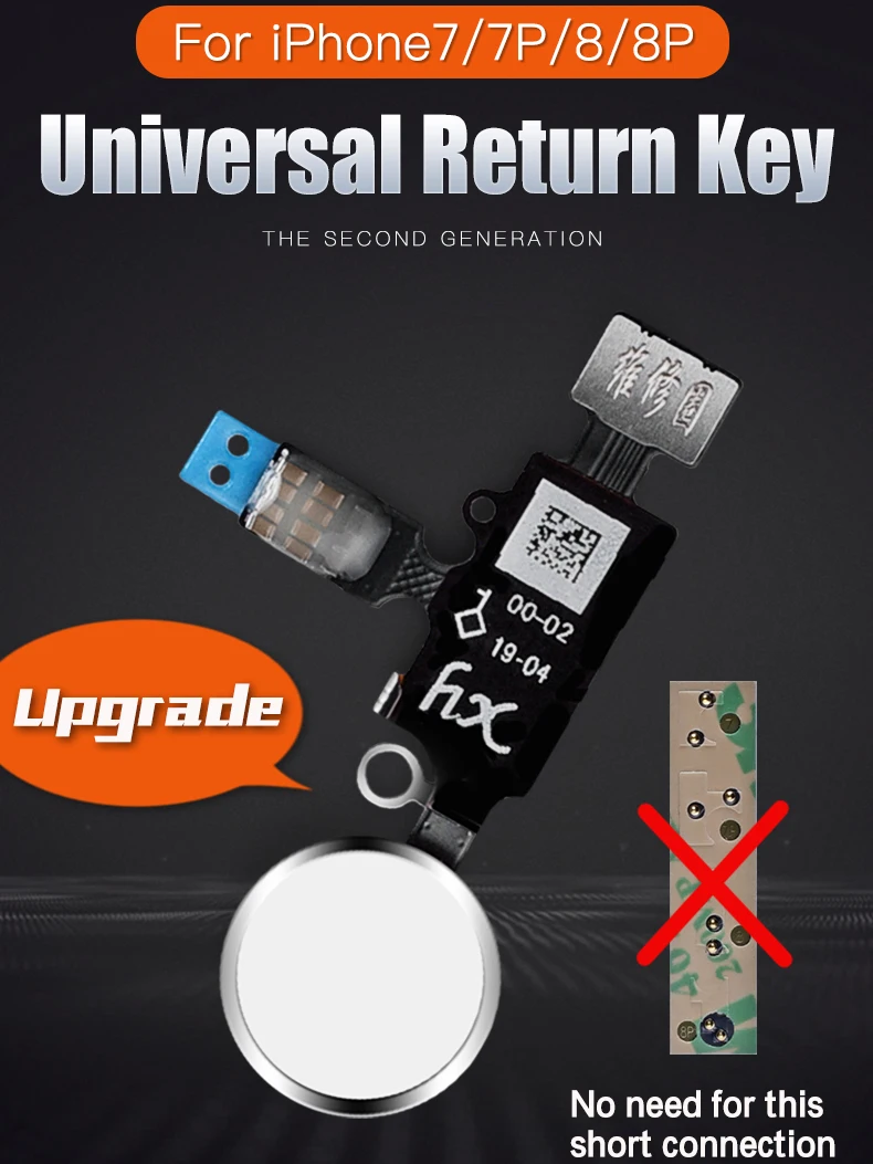 New 2Gen Universal Return Function Home Button No Need Shorting Connection Menu Key Flex Cable Assembly for iPhone 7 8 Plus
New 2Gen Universal Return Function Home Button No Need Shorting Connection Menu Key Flex Cable Assembly for iPhone 7 8 Plus