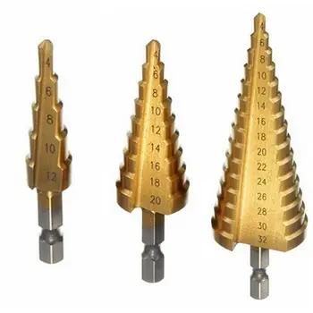 4-32 Mm HSS Titanium Coated Step Drill Bit Drilling Power Tools For Metal High Speed Steel Wood Hole Cutter Step Cone Drill
4-32 Mm HSS Titanium Coated Step Drill Bit Drilling Power Tools For Metal High Speed Steel Wood Hole Cutter Step Cone Drill