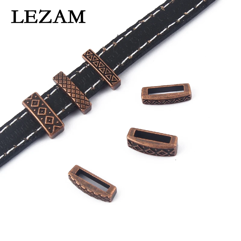 10pcs Antique Copper Carved Geometric Pattern Flat Slider Beads Spacer For 5mm 10mm Flat Leather Cord Bracelet Jewelry Findings
10pcs Antique Copper Carved Geometric Pattern Flat Slider Beads Spacer For 5mm 10mm Flat Leather Cord Bracelet Jewelry Findings