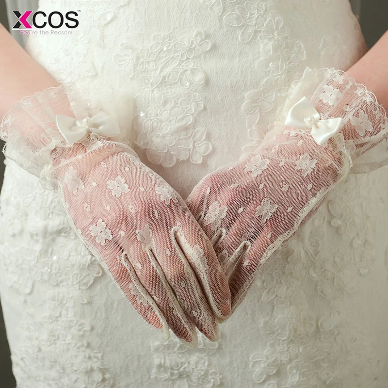 Bow Knot Short Bridal Gloves Wrist Length Cheap Ivory Finger Lace Short Bridal Wedding Gloves Wedding Accessories
Bow Knot Short Bridal Gloves Wrist Length Cheap Ivory Finger Lace Short Bridal Wedding Gloves Wedding Accessories