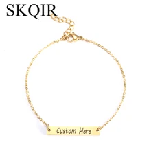 SKQIR Custom Any Name Wome Bar Bracelets Gold Color Rose Stainless Steel Jewelry Personalized Initial Letter Bracelets For Gift
SKQIR Custom Any Name Wome Bar Bracelets Gold Color Rose Stainless Steel Jewelry Personalized Initial Letter Bracelets For Gift