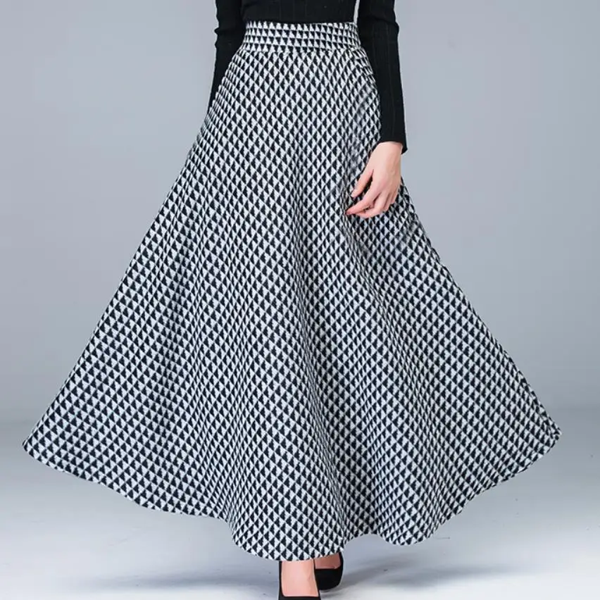 Autumn Winter Women Lady Elegant High Waist Skirt Swing Long Woolen Skirts
Autumn Winter Women Lady Elegant High Waist Skirt Swing Long Woolen Skirts