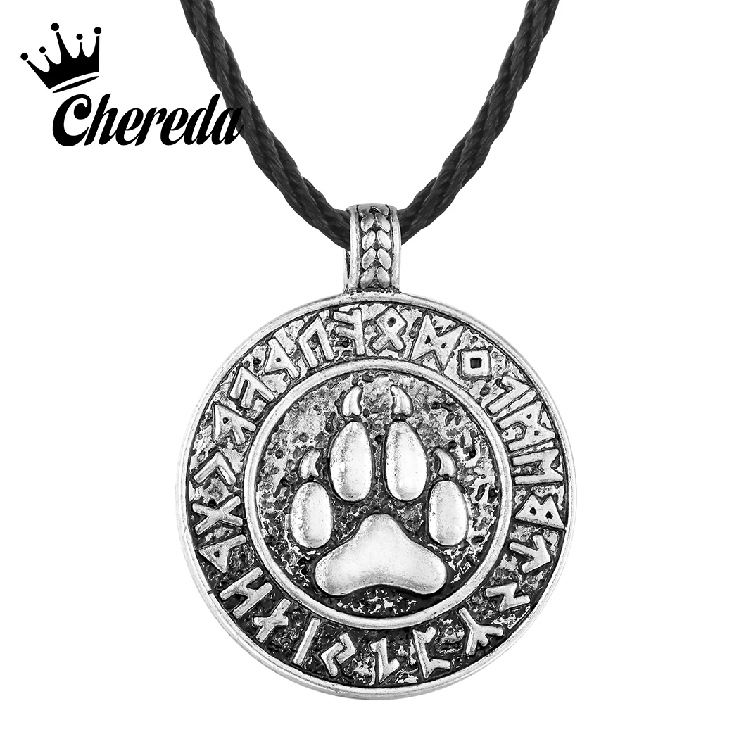 Chereda Bear Print Runes Men Pendant Amulet Nordic Talisman Vintage Antique Silver Necklace Male Women Classic Jewelry
Chereda Bear Print Runes Men Pendant Amulet Nordic Talisman Vintage Antique Silver Necklace Male Women Classic Jewelry