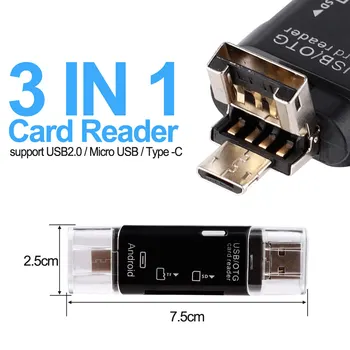 1pcs Type C & Micro USB OTG Card Adapter 3 In 1 USB-C Reader Flash Stick TF Read Plug For Mobile Phone PC Mac Computer
1pcs Type C & Micro USB OTG Card Adapter 3 In 1 USB-C Reader Flash Stick TF Read Plug For Mobile Phone PC Mac Computer
