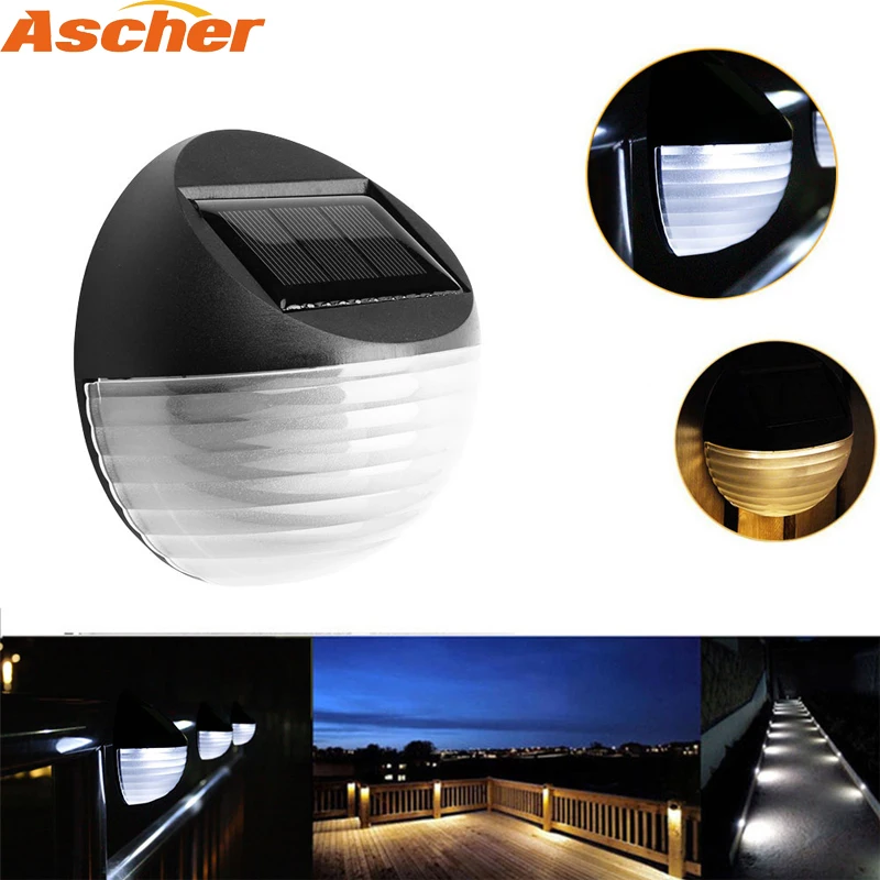 

Solar Powered 6 LED Outdoor Deck Semi Circle Step Waterproof Wall Yard Garden Fence Street Security Pathway Lamp Night Light 1PC