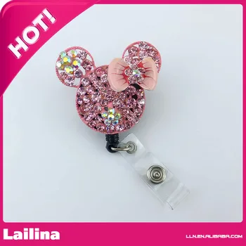 Pink Rhinestone Pink Bow& Metal Minnie Mouse Head Retractable Black Badge Reel/ID Badge Holder/Pendant/Id Badge Holder
Pink Rhinestone Pink Bow& Metal Minnie Mouse Head Retractable Black Badge Reel/ID Badge Holder/Pendant/Id Badge Holder