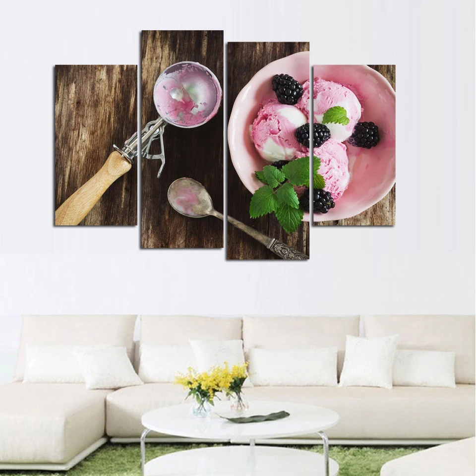 Wall Art Canvas Paintings 4 Pieces Ice Cream Fruit Pictures Prints Dessert Home Decoration Poster For Living Room Modular Frame
Wall Art Canvas Paintings 4 Pieces Ice Cream Fruit Pictures Prints Dessert Home Decoration Poster For Living Room Modular Frame