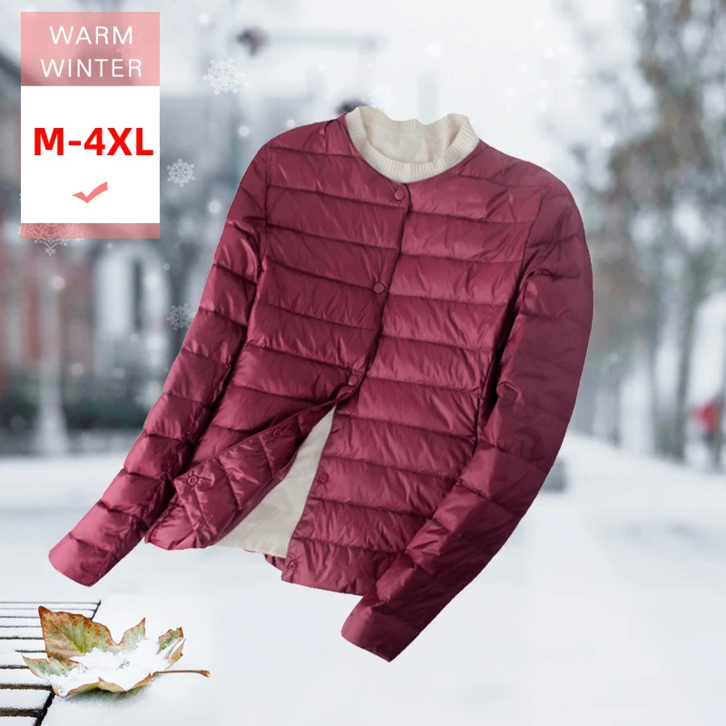 S-4xl Women ultra Light Short Down Coat Female White Duck Down Slim Thin 0-Neck Warm Feather Coat Windproof Lightweight Liner
S-4xl Women ultra Light Short Down Coat Female White Duck Down Slim Thin 0-Neck Warm Feather Coat Windproof Lightweight Liner