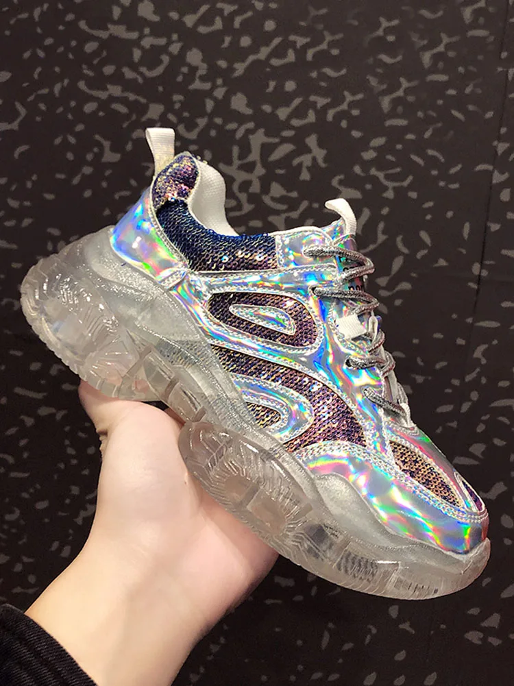 Women sneakers super hot spring 2019 new Baitao crystal dazzling thick-soled jelly women shoes feminine trend
Women sneakers super hot spring 2019 new Baitao crystal dazzling thick-soled jelly women shoes feminine trend