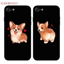 Bonito corgi caso para apple iphone 7 5 5S 6 s 8 plus x xs max xr 11 pro max sexy dos desenhos animados cachorro burro preto macio silicone telefone capa(China)