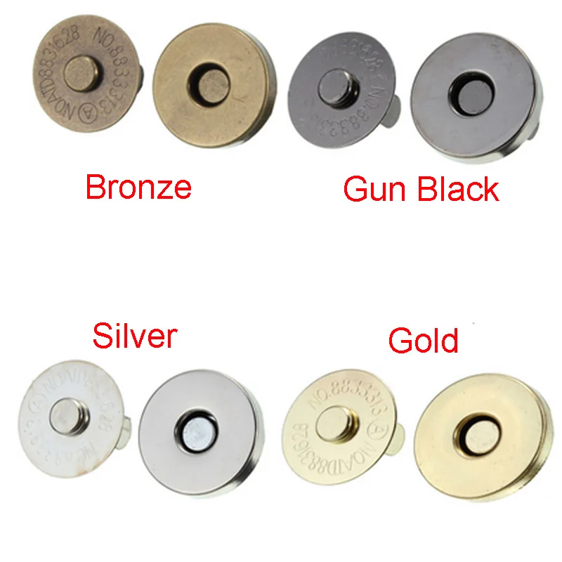 10 20 Pack 14mm magnético Cierres bolso de mano cartera Broches Metálicos 5