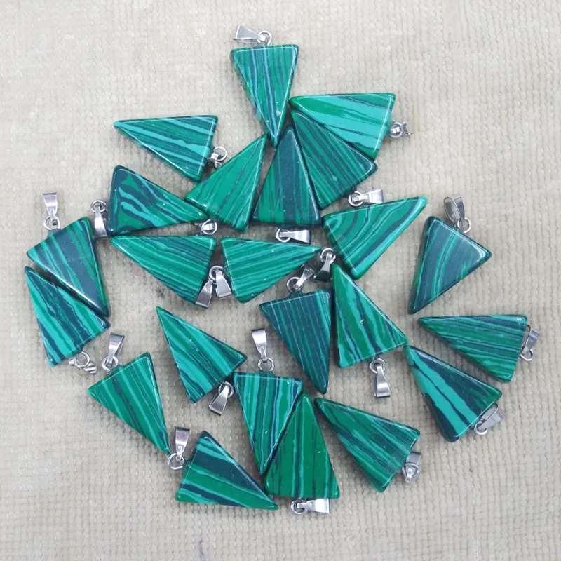 Fashion best selling good quality Malachite stone triangle charms pendants fit necklace making 50pcs/lot Wholesale free
Fashion best selling good quality Malachite stone triangle charms pendants fit necklace making 50pcs/lot Wholesale free