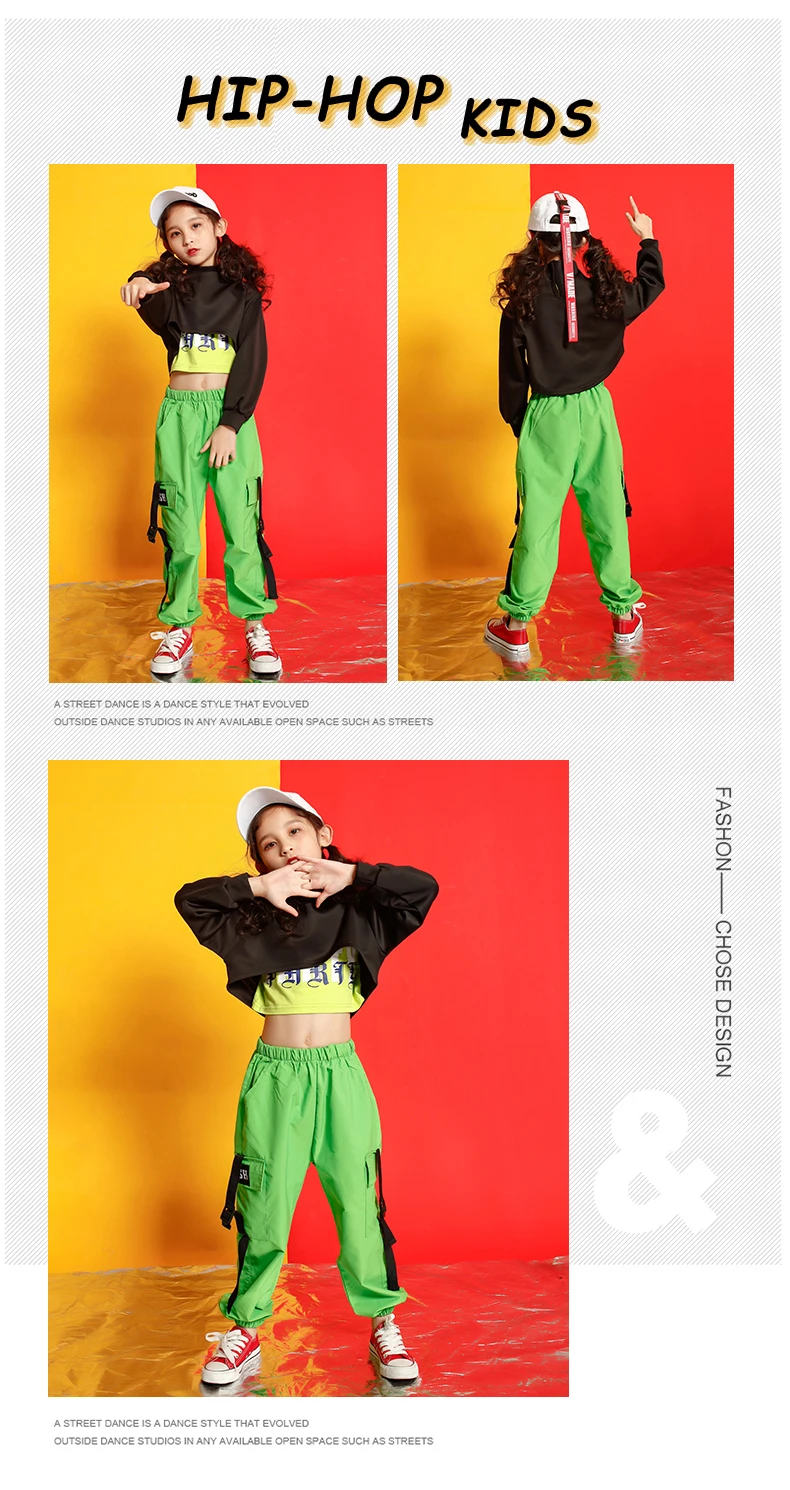 Girls boutique outfits cotton 4 6 8 10 12 14 16 Years hip hop hoodie dance costumes kids Jazz summer baby girls clothing set (7)
