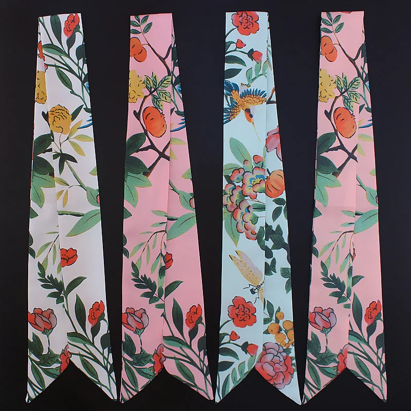 Luxury Brand Flower Twill Silk Small Women Fashion Scarf Hair Bags Handle Flowers birds Tie Multifunction Hand Ribbon Scarf M322
Luxury Brand Flower Twill Silk Small Women Fashion Scarf Hair Bags Handle Flowers birds Tie Multifunction Hand Ribbon Scarf M322