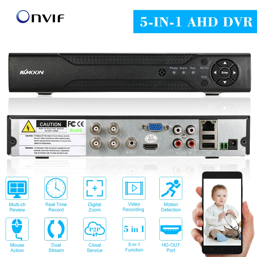 KKmoon 1080P NVR AHD TVI CVI DVR Digital Video Recorder P2P Cloud Network Onvif Digital Video Recorder for Surveillance System
KKmoon 1080P NVR AHD TVI CVI DVR Digital Video Recorder P2P Cloud Network Onvif Digital Video Recorder for Surveillance System