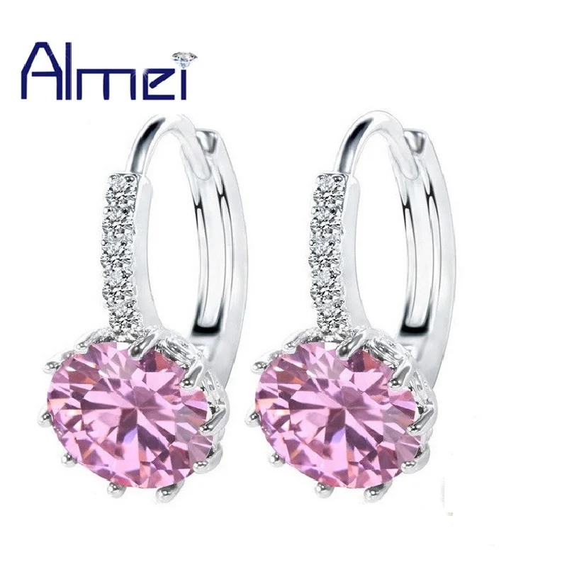 Almei Pink Blue Colored Stones Stud Earrings For Women Wedding Fashion Silver Color Earring Girl Brincos Aretes Jewelry DML49
Almei Pink Blue Colored Stones Stud Earrings For Women Wedding Fashion Silver Color Earring Girl Brincos Aretes Jewelry DML49