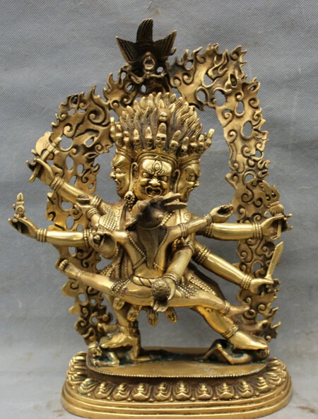 dr608 12" Tibet Brass Buddhism Joss Protect 3 Head 6 Arms Mahakala Buddha Set Statue
dr608 12" Tibet Brass Buddhism Joss Protect 3 Head 6 Arms Mahakala Buddha Set Statue