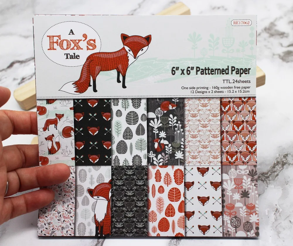12/24 sheet 6"X6" Fox tale single-patterned paper Scrapbooking paper pack for Decor handmade craft paper craft Background pad
12/24 sheet 6"X6" Fox tale single-patterned paper Scrapbooking paper pack for Decor handmade craft paper craft Background pad