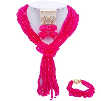 Latest Fuchsia Pink African Style Women Anniversary Gift Crystal Beads Necklace Earrings Sets 10C-WJ-03
Latest Fuchsia Pink African Style Women Anniversary Gift Crystal Beads Necklace Earrings Sets 10C-WJ-03