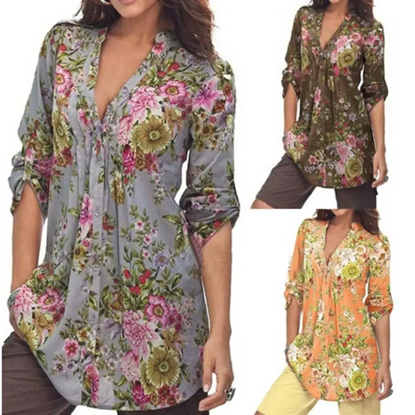 Vintage Womens Tops and Blouses 2019 Spring Summer Print Shirt V-neck Long Sleeve Chiffon Blouse Pleated Blusas Plus Size Shirts
Vintage Womens Tops and Blouses 2019 Spring Summer Print Shirt V-neck Long Sleeve Chiffon Blouse Pleated Blusas Plus Size Shirts