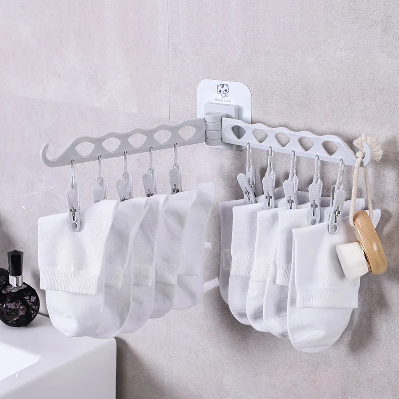 050 Fashion home useful Wall hanging type rotary dual rod 10 clips clothes hanger Socks clip rack storage hook 48*14cm
050 Fashion home useful Wall hanging type rotary dual rod 10 clips clothes hanger Socks clip rack storage hook 48*14cm