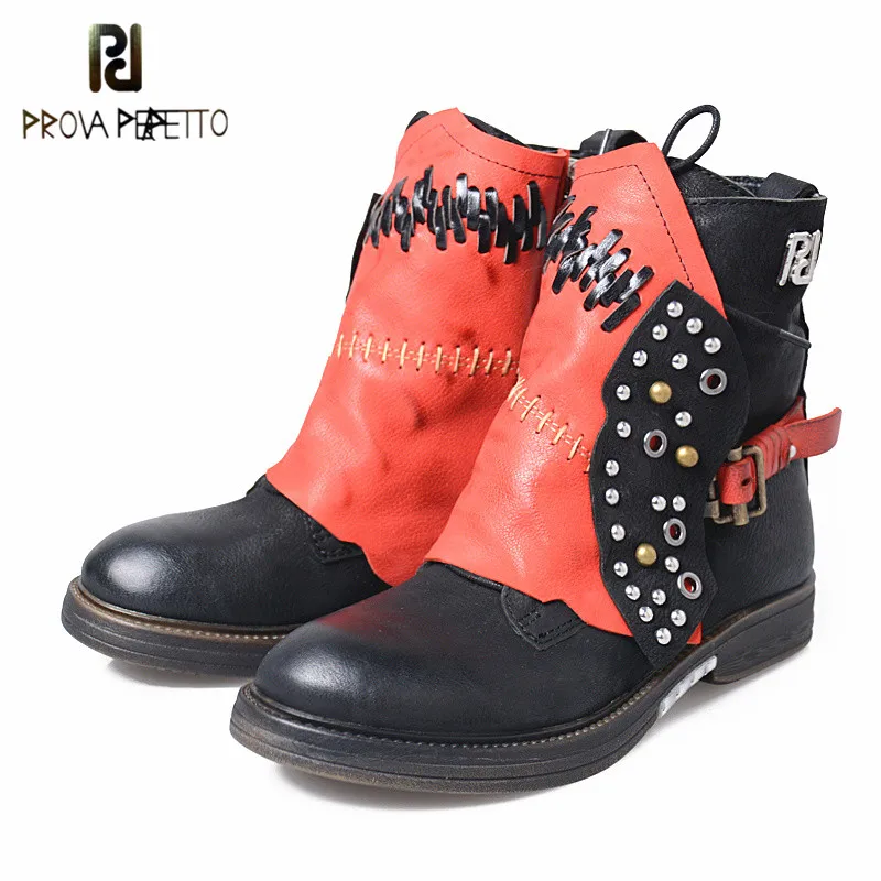 Prova Perfetto 2018 New Arrival Euramerican Style Retro Mixed Colors Ankle Boots Low Heel Martin Boots Casual Motorcycle Boots
Prova Perfetto 2018 New Arrival Euramerican Style Retro Mixed Colors Ankle Boots Low Heel Martin Boots Casual Motorcycle Boots
