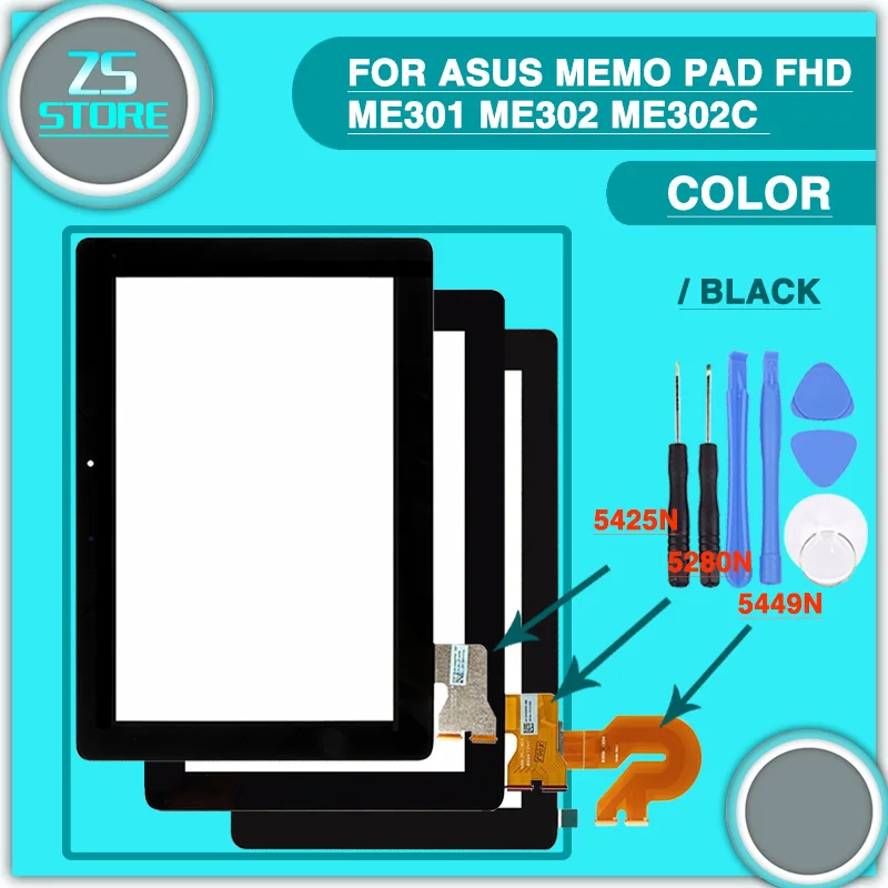 

For ASUS MeMO Pad FHD 10 ME301 ME302 ME302C ME302KL K005 Tablet PC Touch Screen Digitizer Glass 5449N 5425nN 5280N FPC-1 Parts