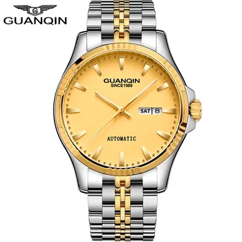 GUANQIN Business Gold Men Watch Top brand Luxury Automatic Watch Men Week Calendar Luminous 50m Waterproof Mechanical watches
GUANQIN Business Gold Men Watch Top brand Luxury Automatic Watch Men Week Calendar Luminous 50m Waterproof Mechanical watches