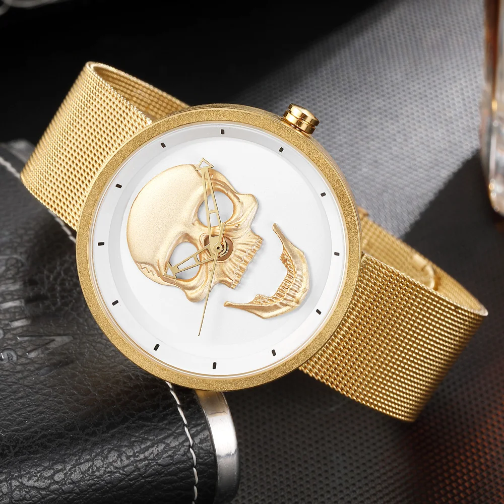 Skull Watch Men Top Band Luxury Unique Gold Punk Quartz Military Sports Wrist Watches Waterproof Male Clock Relogio Masculino
Skull Watch Men Top Band Luxury Unique Gold Punk Quartz Military Sports Wrist Watches Waterproof Male Clock Relogio Masculino