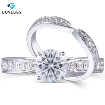 DovEggs Genuine Solid 14K 585 White Gold 1 Carat Center 6.5mm Moissanite Diamond Engagement Ring Set with Stackable Thin Band
DovEggs Genuine Solid 14K 585 White Gold 1 Carat Center 6.5mm Moissanite Diamond Engagement Ring Set with Stackable Thin Band